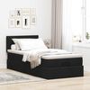 vidaXL Cadre de lit ottoman avec matelas noir 90x190 cm tissu