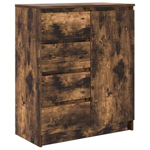 vidaXL Buffet avec tiroirs ch&ecirc;ne fum&eacute; 71x35x84 cm bois d'ing&eacute;nierie