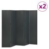 vidaXL Cloisons de s&eacute;paration 5 panneaux 2 pcs Anthracite 200x180 cm