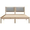 vidaXL Cadre de lit Gris clair 135 x 190 cm Pin massif