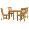 vidaXL Ensemble de salle &agrave; manger 5 pc Beige Bois de ch&ecirc;ne massif