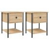 vidaXL Tables de chevet 2 pcs chêne sonoma 34x35,5x45 cm