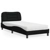 vidaXL Lit avec matelas Hvar noir 90x200 cm tissu