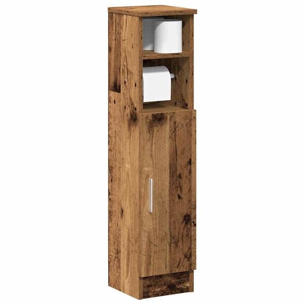 vidaXL Meuble de salle de bain avec porte-rouleau vieux bois