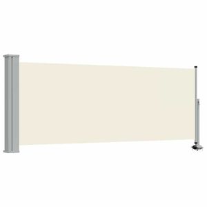 vidaXL Auvent lat&eacute;ral r&eacute;tractable de patio 100 x 300 cm Blanc cass&eacute;