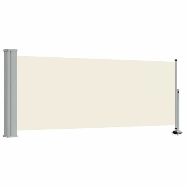 vidaXL Auvent lat&eacute;ral r&eacute;tractable de patio 100 x 300 cm Blanc cass&eacute;