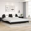 vidaXL Cadre de lit Viana sans matelas noir et blanc 200x200 cm similicuir