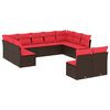 vidaXL Ensemble de canap&eacute; de jardin 11 pcs avec coussins marron r&eacute;sine tress&eacute;e