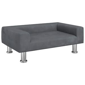 vidaXL Canap&eacute; pour enfants gris fonc&eacute; 70x45x26,5 cm velours