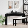 vidaXL Stand de clavier Ch&ecirc;ne noir 130 x 32 x 64 cm Bois d'ing&eacute;nierie