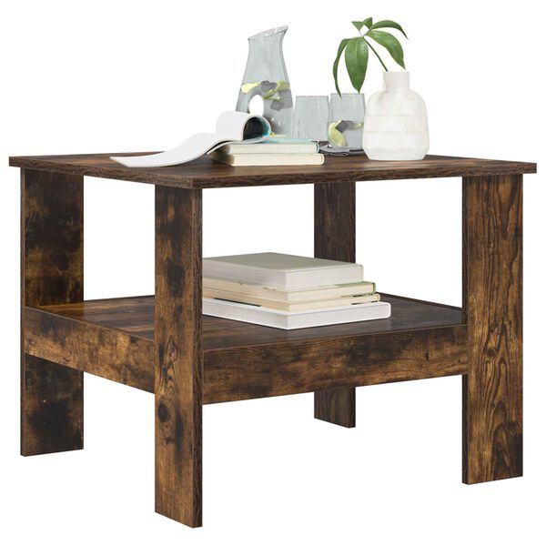 vidaXL Table basse Ch&ecirc;ne fum&eacute; 57 x 55 x 45 cm Bois d'ing&eacute;nierie