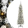 vidaXL Sapin de No&euml;l artificiel Blanc 210 cm PVC, m&eacute;tal et plastique
