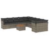 vidaXL Salon de jardin 11 pcs avec coussins gris r&eacute;sine tress&eacute;e