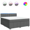 vidaXL Sommier &agrave; lattes de lit avec matelas Gris fonc&eacute; 180x200cm Tissu
