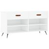 vidaXL Banc &agrave; chaussures blanc 102x35x55 cm bois d'ing&eacute;nierie