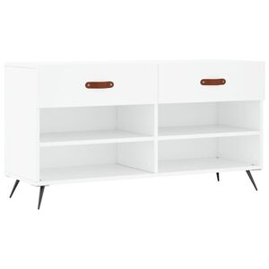vidaXL Banc &agrave; chaussures blanc 102x35x55 cm bois d'ing&eacute;nierie
