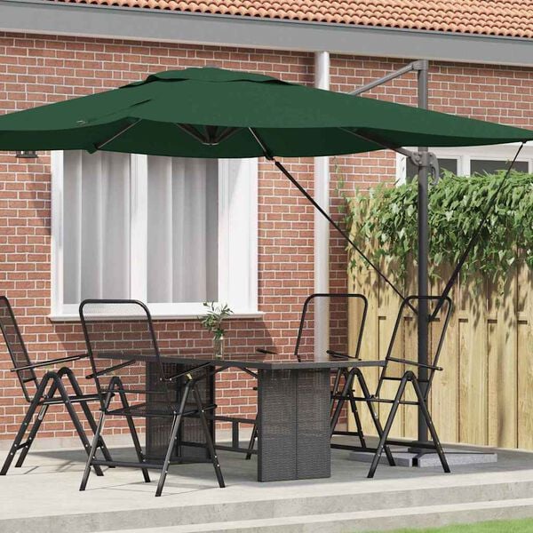 vidaXL Parasol Roma Vert 286 x 284 x 265 cm Aluminium et polyester