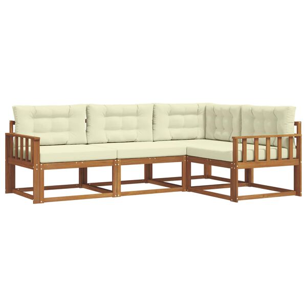 vidaXL Ensemble de canap&eacute;s d'ext&eacute;rieur 4 pcs Naturel et Cr&egrave;me