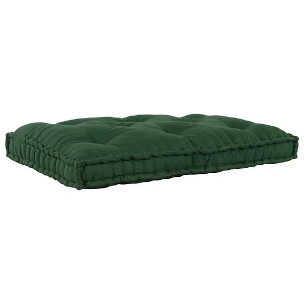 vidaXL Coussin de canap&eacute; sur palette Vert 120 x 80 x 12 cm tissu