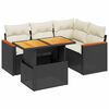 vidaXL Salon de jardin 5 pcs avec coussins noir r&eacute;sine tress&eacute;e