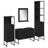 vidaXL Ensemble de mobilier de salle de bain avec étagère 4 pcs Noir