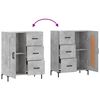 vidaXL Buffet gris b&eacute;ton 69,5x34x90 cm bois d'ing&eacute;nierie
