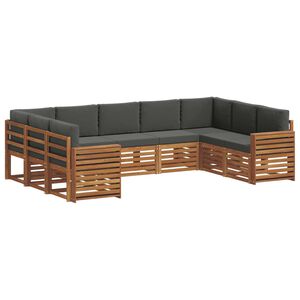 vidaXL Ensemble de canap&eacute; d'angle 9 pcs Naturel et Anthracite