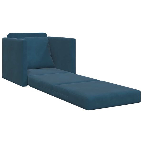 vidaXL Canap&eacute;-Lit 60cm Bleu Velours