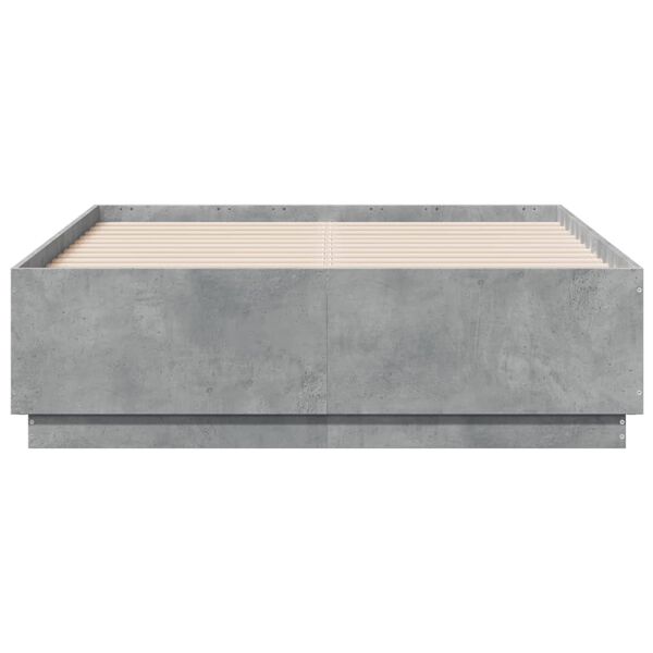 vidaXL Cadre de lit sans matelas gris b&eacute;ton 135x190 cm