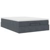 vidaXL Cadre de lit ottoman avec matelas gris fonc&eacute; 140x190 cm velours