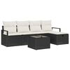 vidaXL Ensemble de Canap&eacute;s avec coussin 6 pcs Noir et Cr&egrave;me polyrotin