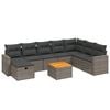 vidaXL Salon de jardin 9 pcs avec coussins gris r&eacute;sine tress&eacute;e