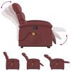 vidaXL Fauteuil inclinable de massage Rouge bordeaux Similicuir