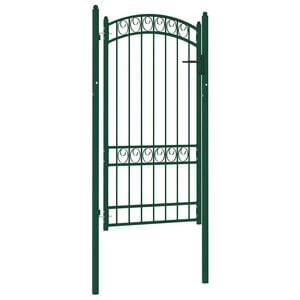 vidaXL Portail de cl&ocirc;ture avec dessus arqu&eacute; Acier 100x175 cm Vert