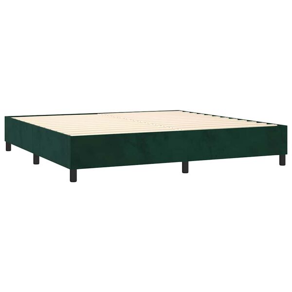 vidaXL Sommier &agrave; lattes de lit et matelas Vert fonc&eacute; 200x200cm Velours