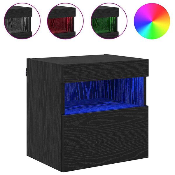 vidaXL Meuble TV mural Ch&ecirc;ne noir 40 x 30 x 40 cm Bois d'ing&eacute;nierie