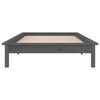 vidaXL Cadre de lit &agrave; LED sans matelas gris 75x190 cm bois massif