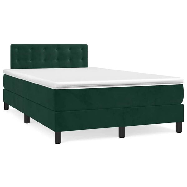 vidaXL Sommier &agrave; lattes de lit avec matelas vert fonc&eacute; 120x190 cm