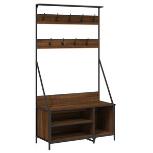 vidaXL Porte-v&ecirc;tements et rangement des chaussures ch&ecirc;ne marron