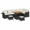 vidaXL Ensemble de canap&eacute; de jardin 9 pcs Noir polyrotin