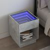 vidaXL Table de chevet avec LED infini gris b&eacute;ton 40x40x50 cm