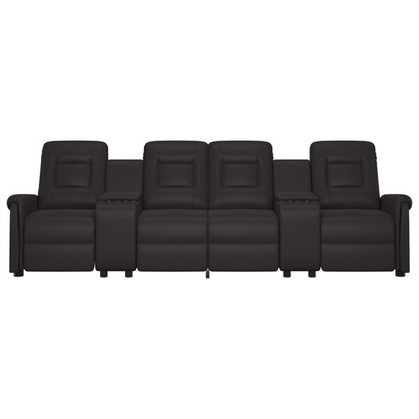 vidaXL Fauteuil de massage inclinable et porte-gobelets 4 places noir