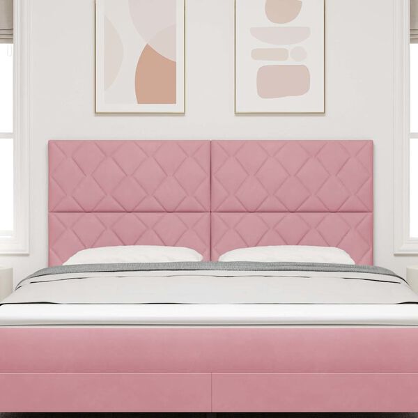 vidaXL T&ecirc;te de lit avec t&ecirc;te de lit Rose 180 cm Velours