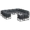vidaXL Ensemble de canap&eacute; de jardin 12 pc Noir Aluminium