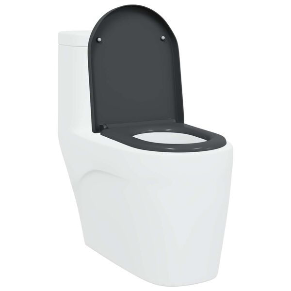 vidaXL Si&egrave;ge de toilette Anthracite 49 x 36 x 4 cm Duroplast