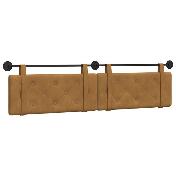 vidaXL T&ecirc;te de lit suspendue Marron 210 x 55 x 5 cm Velours