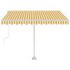 vidaXL Auvent automatique capteur de vent et LED 300x250cm Jaune/blanc