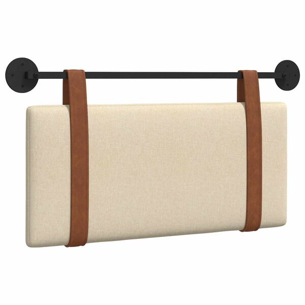 vidaXL T&ecirc;te de lit suspendue Uni Cr&egrave;me 100 x 55 x 5 cm PU antique