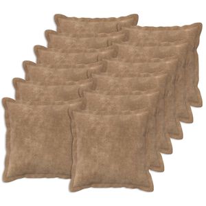 vidaXL Coussin HOUTEN 12 pi&egrave;ces Taupe Fleece en microfibre
