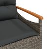 vidaXL Salon de jardin 4 pcs avec coussins gris résine tressée
